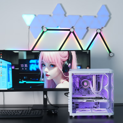 Shuoyi Kunpeng CH2+ CH3+ Desktop-Computer ATX-Hauptgehäuse, weiße Seite, transparentes gebogenes Glas, Meerblick, Raum, kleine Größe, Gehäusegehäuse, Spiel, E-Sport, 240 Wasserkühlung, gebogenes Glas, Kunpeng CH2+ weiß