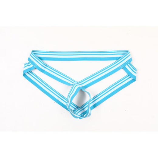 The long night qqny men's masculine men's and women's special self-masking double underwear thong sexy lotus position light blue strips XL European size (2.5-2.8 feet)