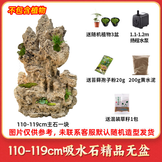 High-quality water-absorbing stone bonsai fish pond rockery micro-landscape decoration natural rockery stone landscaping raw stone high-quality 110-119cm water-absorbing stone without basin