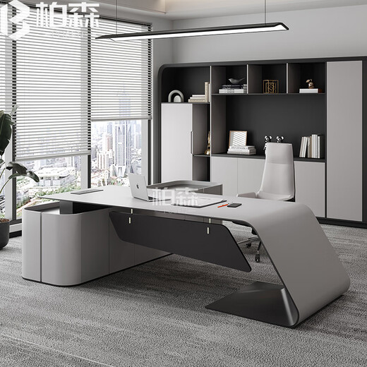 Painted boss desk and chair combination, president desk, light luxury, high-end writing desk, designer Bugatti executive desk, size and color customization