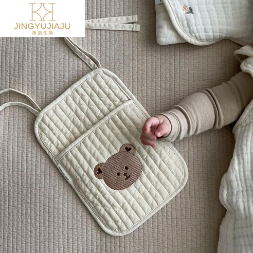 Ins Korea 2021 new baby crib storage hanging bag storage storage bag diaper diaper bottle hanging bag bear hanging bag large size