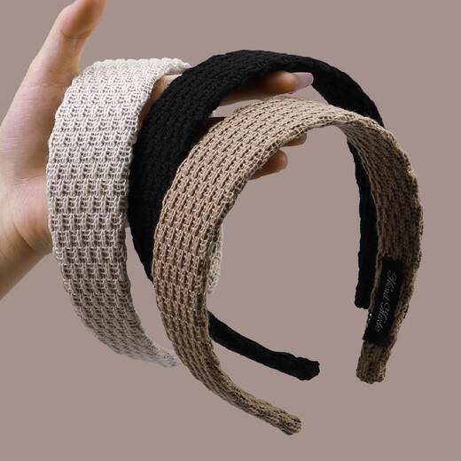 Middle-aged and elderly hairbands to cover white hair and wide-brimmed women's 2025 new pressure hairbands women's headbands broken hairpins for washing face and smoothing hair 1# black versatile
