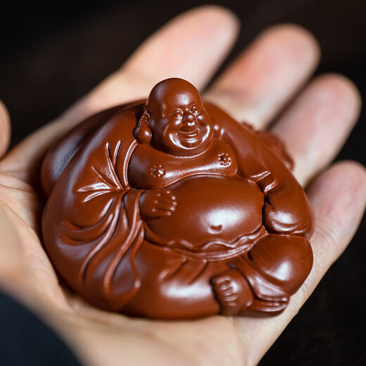 Yihe Zisha Maitreya Buddha tea pet boutique can raise raw ore little monk Smiling Buddha tea table tea table decorations tea play high-end Zisha-Maitreya Buddha