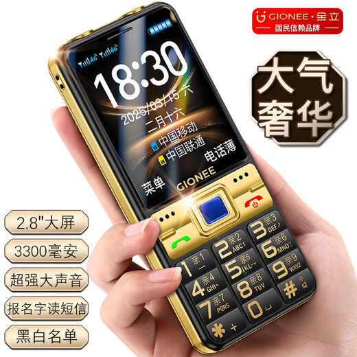 Gionee G520 Senior Mobile Phone 4G Full Netcom Super Long Standby Senior Mobile Phone 2.8-inch Large Screen Big Characters Big Sound Senior Mobile Phone Student Button Mobile Phone Special for the Elderly Black