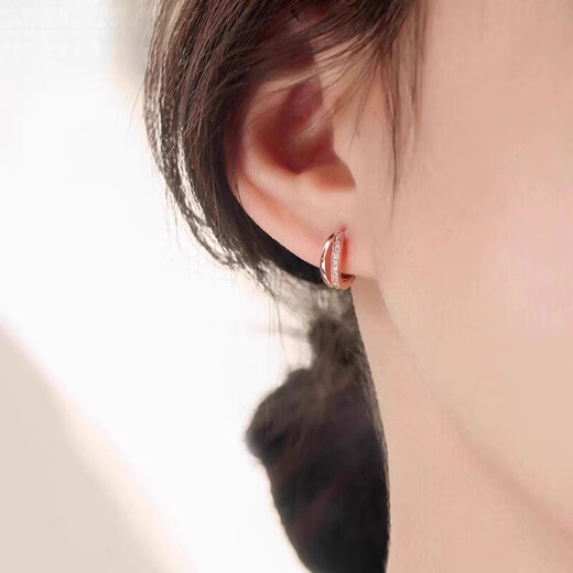 Fat Donglai's same style 18k gold rose gold earrings Au750 discount store removed the cabinet and found leakage 18K gold earrings outlets rose gold earrings