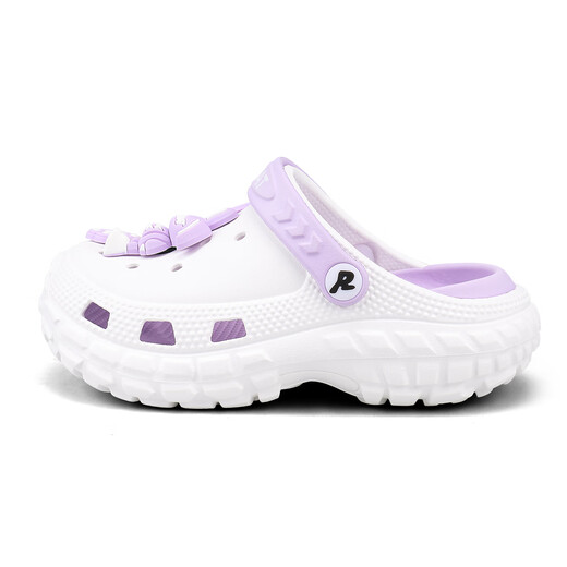 Saturday (St&Sat) children's shoes, children's clogs, new summer girls' sports sandals, boys' beach slippers, white and purple, sizes 35-36 (suitable for feet 22.2cm long)