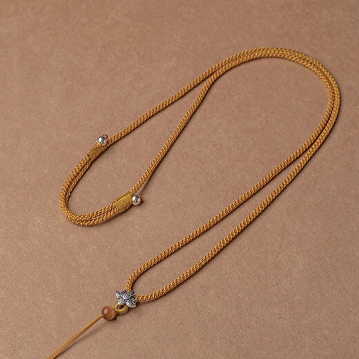 Minamiuri necklace rope jade pendant jade pendant lanyard wear-resistant adjustable hanging neck sling pendant rope men and women pendant rope 925 anemone pendant lanyard - black