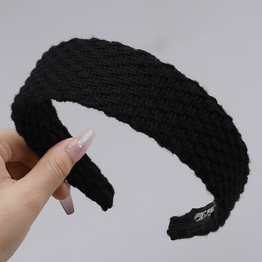 Middle-aged and elderly hairbands to cover white hair and wide-brimmed women's 2025 new pressure hairbands women's headbands broken hairpins for washing face and smoothing hair 1# black versatile