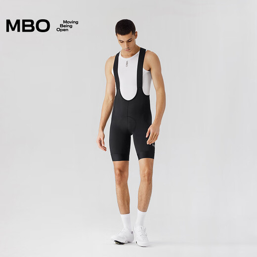 MBO Summer Men's Double Arrow Cycling Bib Shorts T300 Cycling Jersey Black M
