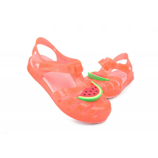 卡骆驰（crocs）夏季女童鞋公主鞋洞洞鞋伊莎贝拉轻便凉鞋官方旗舰正品 204035-689-珊瑚红 24-25 (C8)150mm