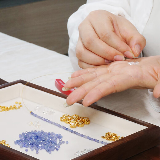 Shengbei Original Phalaenopsis Natural Tanzanite Necklace Women's Clavicle Chain Niche High-end Jewelry Handmade Pendant Phalaenopsis Tanzanite Bracelet 15+6CM