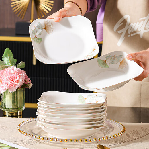 Good-looking household Ginkgo Time rice bowl large noodle bowl ceramic tableware household new bone china ceramic bowl Ginkgo Time 5-inch one bowl activity