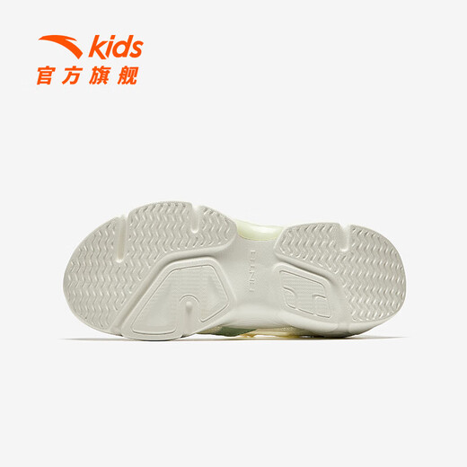 ANTA Children's Sandals, Girls' Shoes, 2025 Summer New Product, Mary Jane Frame Outdoor Beach Shoes, Ivory White/Youth Green-3 38