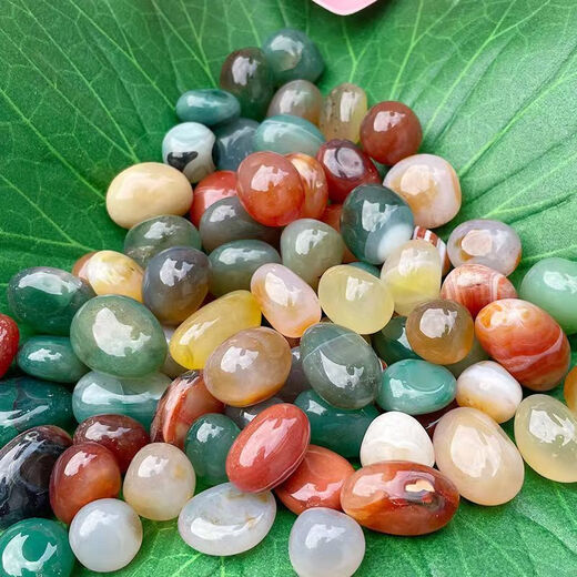 Runhuanian colorful pure colorful rain flower stone agate stone fish tank landscaping multicolored stone hydroponic flower pot color polishing 6 pieces Not supported Remarks Be careful when shooting