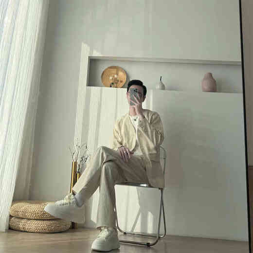 DK high-end men's collarless cotton and linen suit men's spring and summer thin retro old money style relaxed suit two-piece white M recommended 95-120 Jin Jin equals 0.5 kg