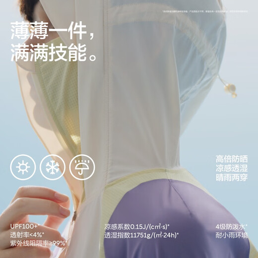 Jiao Nei Liangpi 702UV women's textured sun protection clothing, mesh, breathable, cool and slimming, ivory white and smokeberry purple L