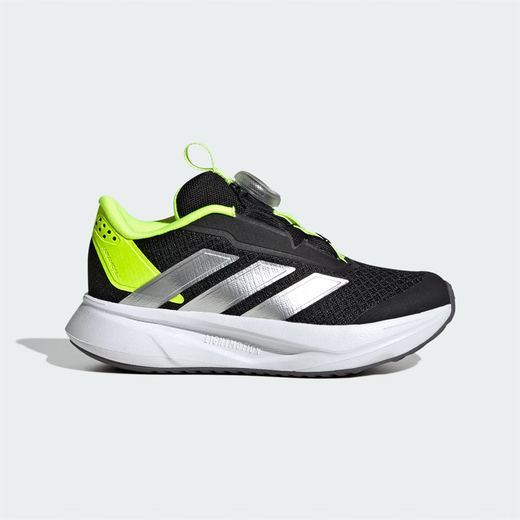ADIDAS阿迪达斯 童鞋25春季新款男女大小童经典旋转按钮运动休闲鞋 JI1694  黑色/金属银亮/柠檬黄 31.5 适合脚长19cm