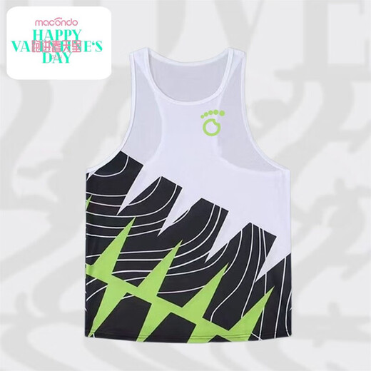 Macondo running clothing sports quick-drying vest suit track and field marathon sleeveless top lined with three-quarter pants training green 9848MKD M