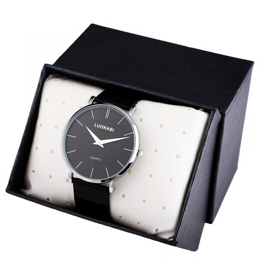 碧允超薄男士手表男学生韩版简约休闲潮流时尚皮带防水石英非机械表 3883黑带黑面+表带