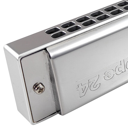 通宝休止符定制改装金属琴格款24孔复音口琴6624初学者入门 自然-#ANm