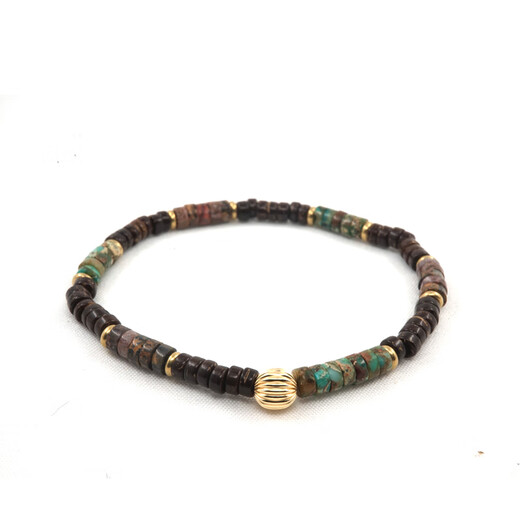 Yadige original niche design light luxury trendy brand coconut shell treasure plated 14K gold beads couple bracelet for men and women 16cm