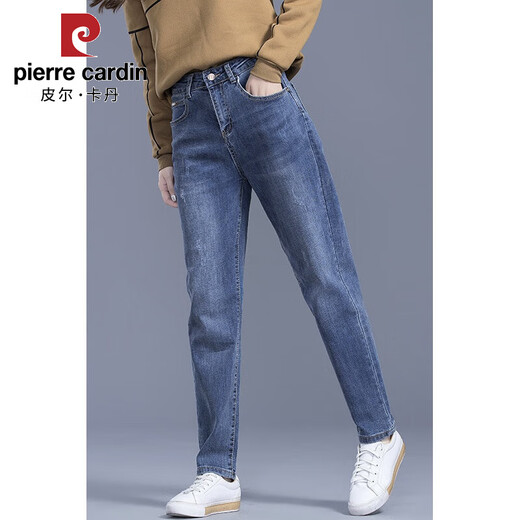 Cool Capítulo (Kuzhang) Harem Jeans Women's 2025 Spring y otoño Nuevo tamaño grande MM Versión coreana Ins Lo suelto Slim y Pantalones de zanahoria elásticos Azul 9905 Pantalones individuales 26 Tamaño 1 pie 9 9