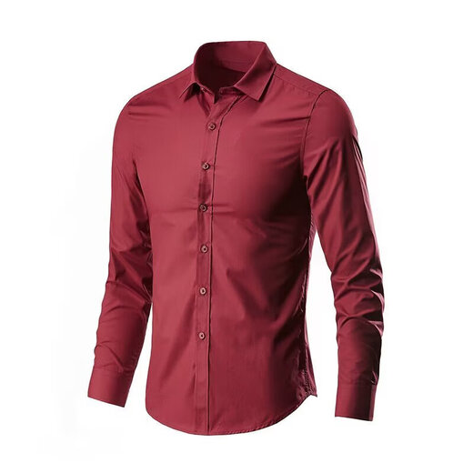 Spring and Autumn Men's Long Sleeve White Shirt Business Professional Clothes Working Suit Shirt Wedding Summer Blue and Black Top White X09 Top Pies XL