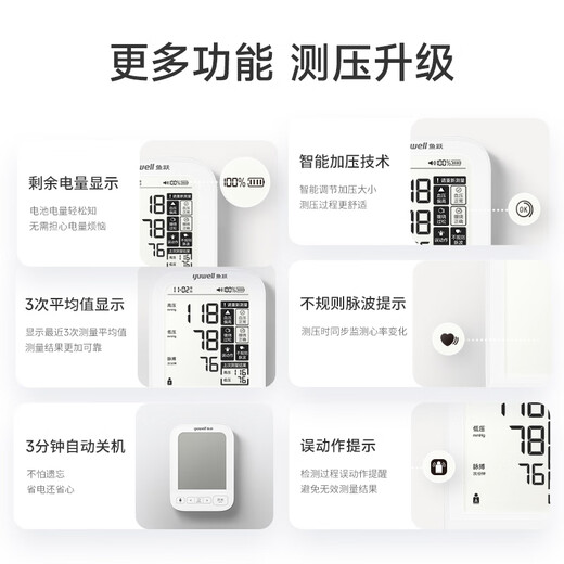 Yuwell large-screen flagship electronic blood pressure monitor 690CR home blood pressure meter medical high-precision blood pressure measurement instrument for the elderly