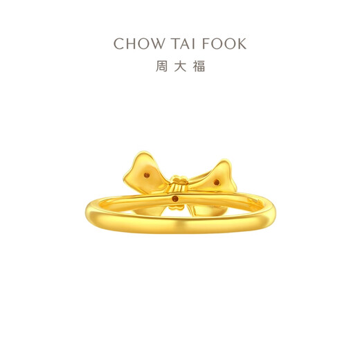 Chow Tai Fook bow solid gold ring (labor cost 260) No. 11, about 1.6g F231897