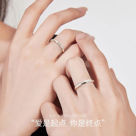 COASZE Mobius Couple Rings Adjustable Light Luxury Pair of Rings Proposal Engagement Valentine's Day Birthday Gift for Girlfriend Light Luxury Style - Single Ring Remarks Male/Female