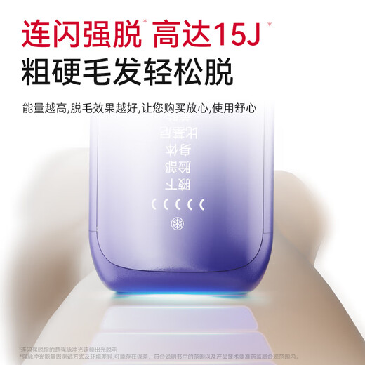 KONKA Freezing Point Hair Removal Device Sapphire 3308 Ice Sensing Medical Epilator for Women Lip Hair, Body, Armpit and Leg Hair, Practical College Birthday Gift for Girlfriend, Insured Price National Subsidy, Ice Crystal Purple (Partition Mode + 15J Energy + Ice Sensing Sapphire)
