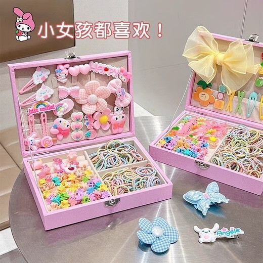 儿童发夹发卡发饰礼盒套装小女孩生日礼物首饰盒女童库洛米 TS187 库洛米礼盒156件套