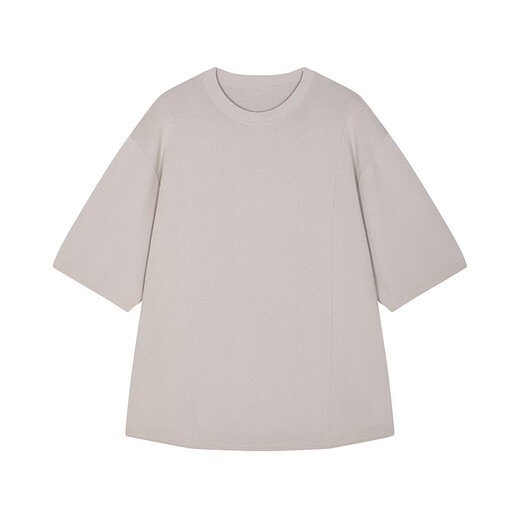 速写男装2025春新品纯色基础合体针织衫短袖圆领休闲简约9P2312380 047米灰 M