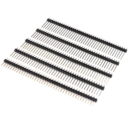 Zejie pitch 2.54 copper gold-plated single row pins 11.4 15 17 19 21mm extended pin row 1*40P straight pin 15mm pin length (10 pcs)