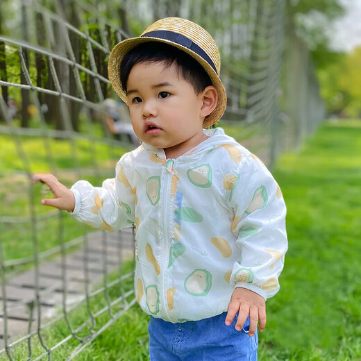G.DUCKKIDS Little Yellow Duck Children's Sun Protection Clothing Thin One-Year-Old Baby New Breathable Children's Jacket Summer Baby Air Conditioning Cardigan Avocado 100 #