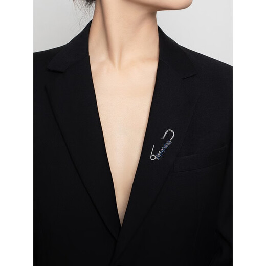 QUAMER luxury retro cardigan sweater pin fixed clothes versatile woolen coat brooch shawl buckle accessories A236 small blue