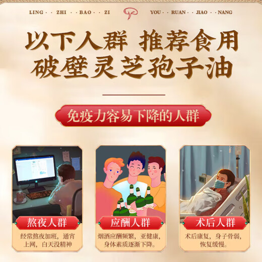 灵芝孢子油软胶囊正宗长白山破壁灵芝孢子粉蓝帽袍子油 FDA出口蓝帽 升级版高品质[三盒180粒]日常