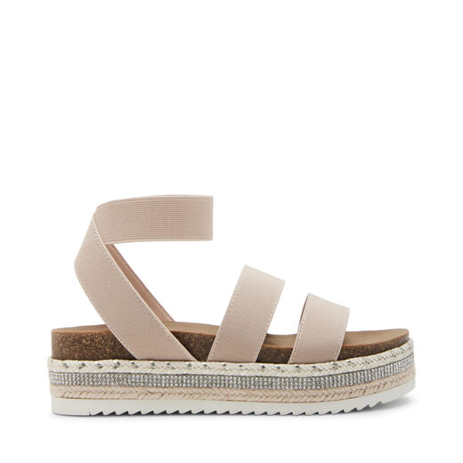 STEVE MADDEN Girls Charisa Wedge Sandals Natural 3 Kids