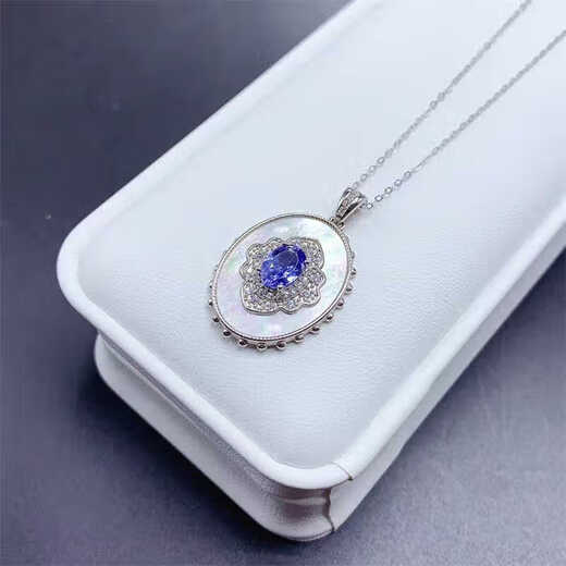Iosn natural tanzanite pendant for women 925 silver precision inlaid blue gemstone necklace high-end jewelry pendant gift