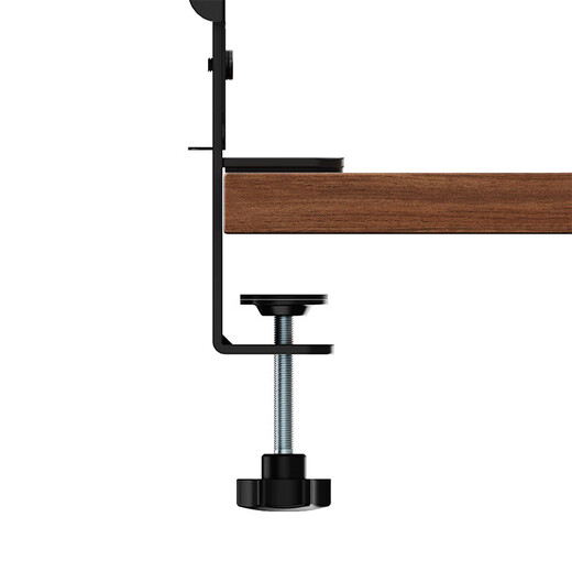 山业 洞洞板置物架 手柄架 耳机支架 配件收纳架 办公桌面屏风隔断架 钢制 夹桌式免打孔 黑色