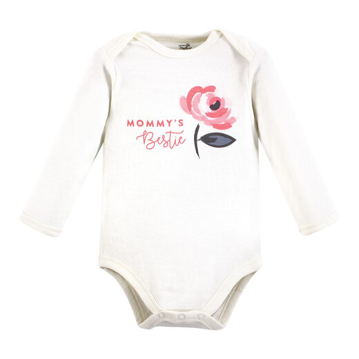 Touched by Nature Unisex Baby Organic Cotton Long Sleeve Bodysuit Bubblegum Floral 9-12 Months