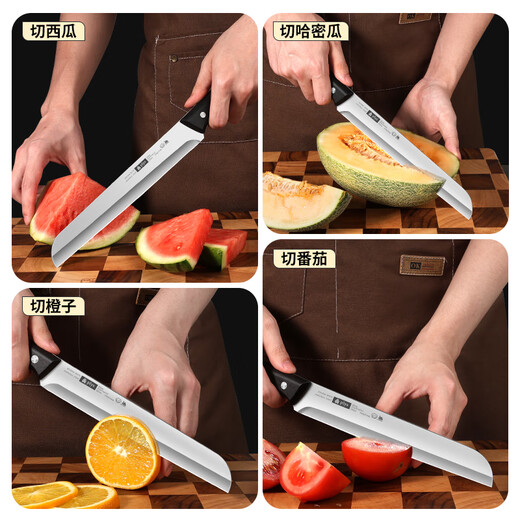 Palice Wassermelonenmesser, Obstmesser, zum Schneiden von Wassermelonen, Cantaloupe-Spezialmesser, kommerziell, verlängertes Melonen-Obstmesser, Brotmesser, groß