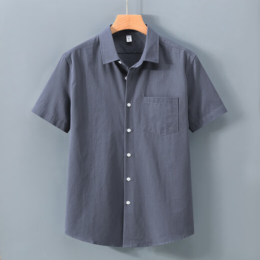 100% reine Cotton American American Heavy Kurzärmerhemd Herren Sommer Solid Color Lapel Arbeit Casual White Shirt 1502 Schwarze Pocket M (95-120jin [Jin gleich 0,5 kg]))