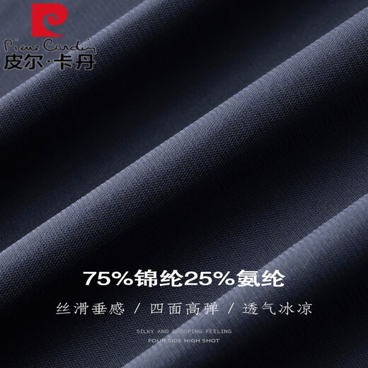 
Pierre cardin ice silk suit men's temperament gentleman silky no-scalding anti-end business casual quick-dry thin men's short-sleeved shirt WH-9904 dark blue (shirt style) L [Suggested 90-115 Jin [Jin equals 0.5 kg]]