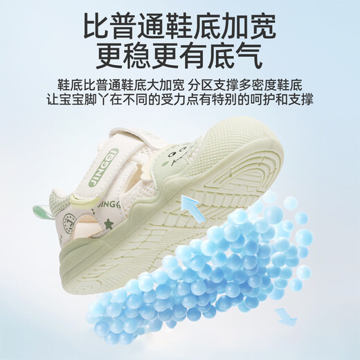 Jingqi (Joyncleon) Baby Kleinkindschuhe 2025 Sommer Neues Baby atmungsaktives Mesh funktionelle Schuhe Einjährige weiche Sohle Kinderschuhe grün [Antibakterielles Upgrade] Größe 16 Größe 13 cm innere Länge für Fußlänge 12,5 cm geeignet
