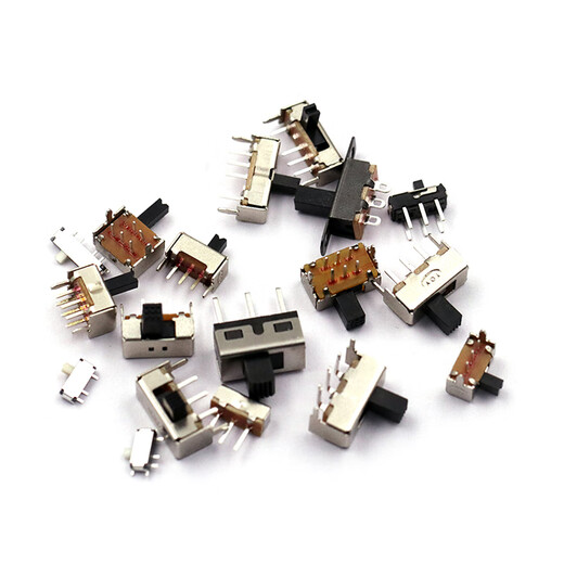 Dafurui toggle switch single and double row in-line horizontal small micro power switch sliding gear pull wave band 2 gear 3 SK-12F14 3 feet 2 gear side dial handle length 4MM (10 pieces)