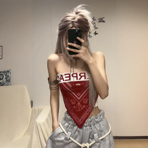Chuang Jingyi selects American hottie tube top with wine red and white wine to show whiteness, sexy off-shoulder short style, cool spring and summer new style, wine red S 78-98Jin Jin is equal to 0.5 kg