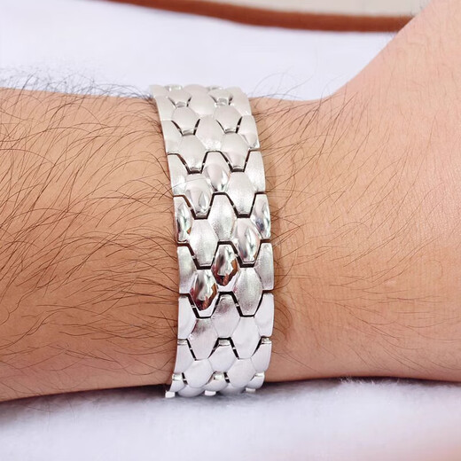 Pavia Valentine's Day gift platinum bracelet for men, fashionable men's platinum pt950 bracelet, husband's birthday gift, weight about 52.19, length 19 cm, width about 2 cm