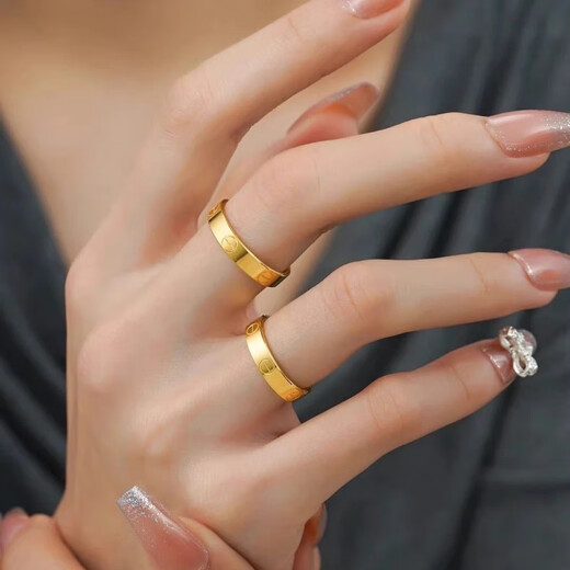 DL 1998 Fat Donglai same style sand gold ring special offer classic Kaga couple ring ins light luxury fashion ring No. 10 weight 160-200Jin Jin is equal to 0.5 kg