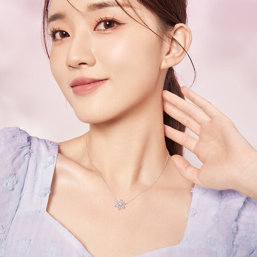 Saturday Fortune Snowflake Necklace Pendant S925 Silver Fantasy Clavicle Chain Birthday Gift J0610598 40+5cm